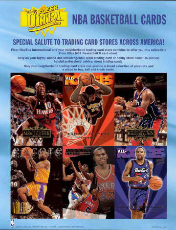 Fleer 1995 basketball promo card sheet image